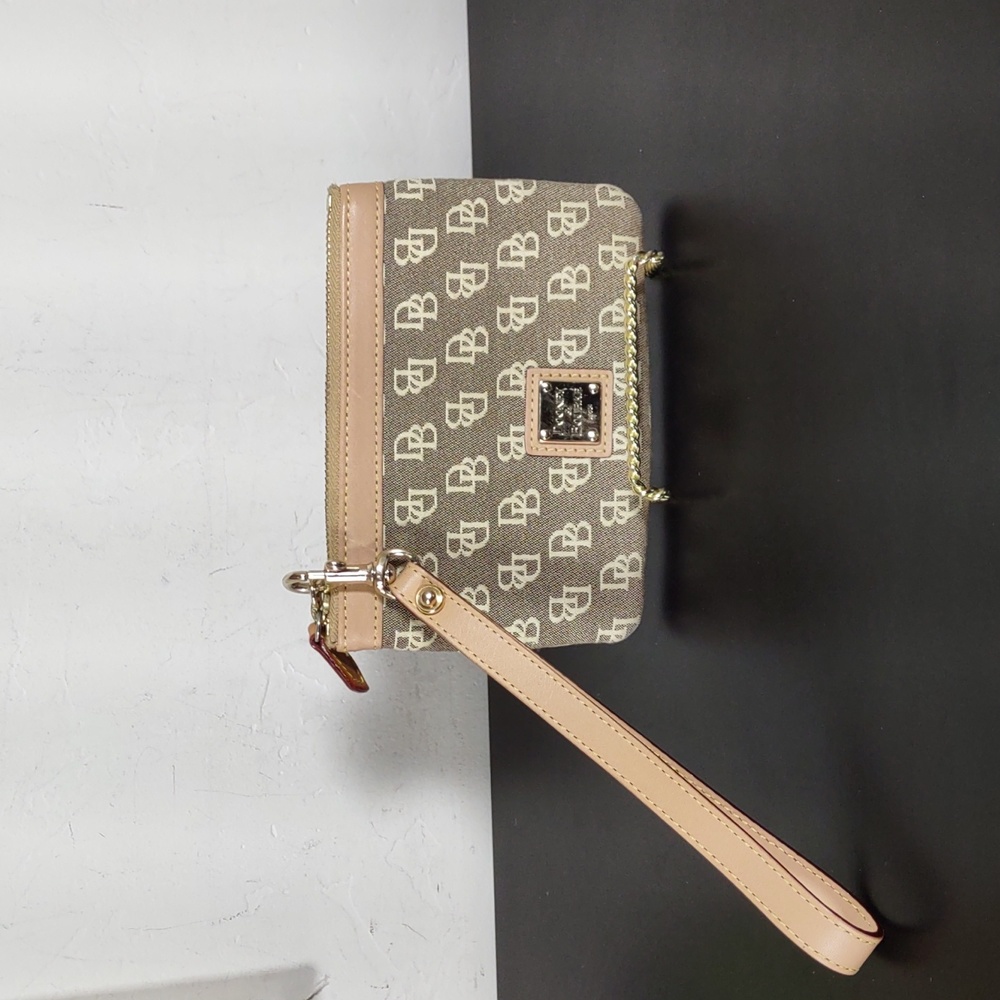 Dooney & Bourke Monogram Canvas/Leather Wristlet